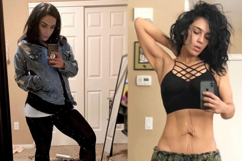 Ihr Bauch lässt noch erahnen, dass Ashley Javar (29) einst deutlich mehr auf den Rippen hatte.