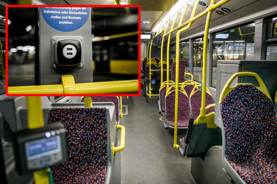 Über USB-Buchsen können Fahrgäste ihre Handys laden.