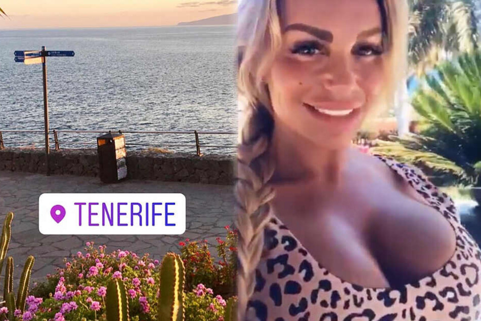 Gina-Lisa Lohfink verschickte am Samstag über Instagram heiße Urlaubsgrüße aus Teneriffa.
