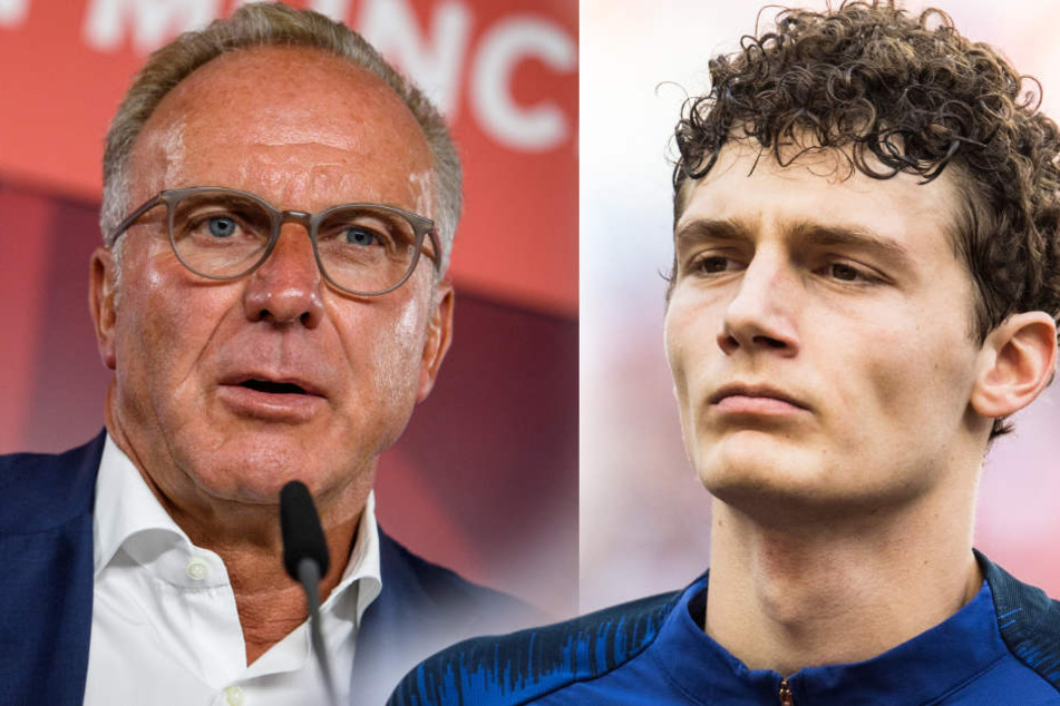 Karl-Heinz Rummenigge (l) sieht auch bei einem möglich Verkauf von Boateng keinen Bedarf an Benjamin Pavard (r).