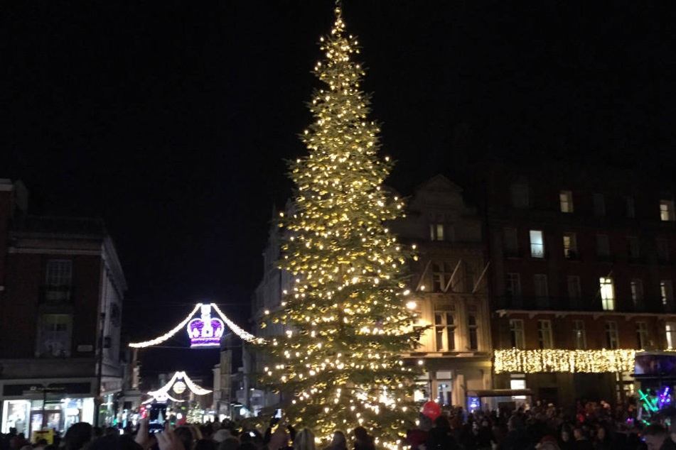Am prachtvollen Weihnachtsbaum vor Schloss Windsor hängen auch Kugeln aus Thüringen.