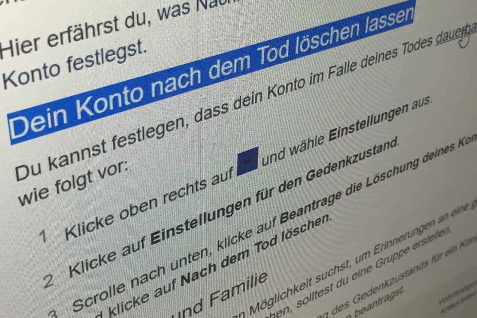 Mit einigen Klicks können Accounts nach dem Tod gelöscht werden.