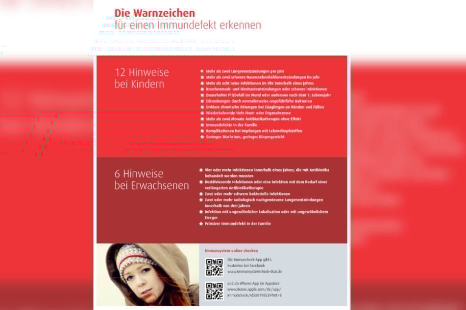 Die Warnzeichen für einen Immundefekt: Einfach aufs Bild klicken und alle Warnzeichen auf einen Blick sehen.