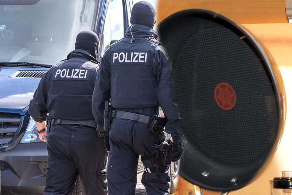 Ein Mann mit Bratpfanne hat eine Spezialeinheit der Polizei auf den Plan gerufen (Bildmontage).