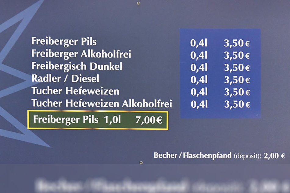 Die Preisübersicht belegt die gestiegenen Kosten am Bierstand. Ligaweit zahlt der Fan in Dresden aber nicht mehr.
