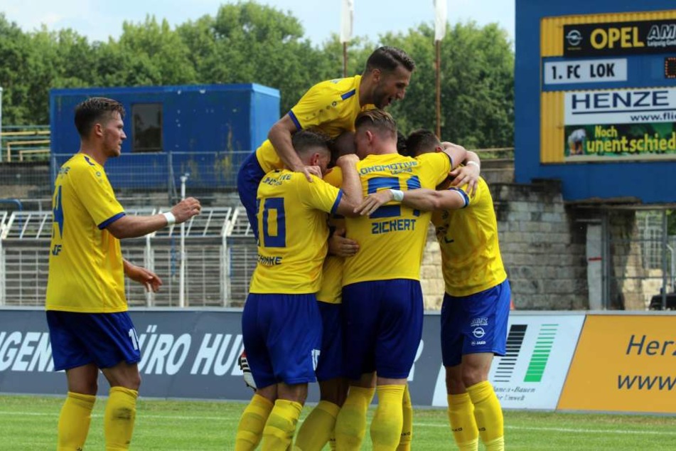 Großer Jubel bei Lok Leipzig: Der Regionalligist feierte am Samstag einen knappen 1:0-Erfolg gegen Optik Rathenow. (Archivbild)