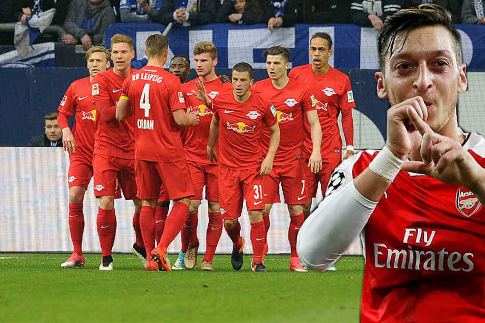 Beim Emirates Cup spielen neben RB Leipzig auch der FC Arsenal mit Weltmeister Mesut Özil (r.) mit.
