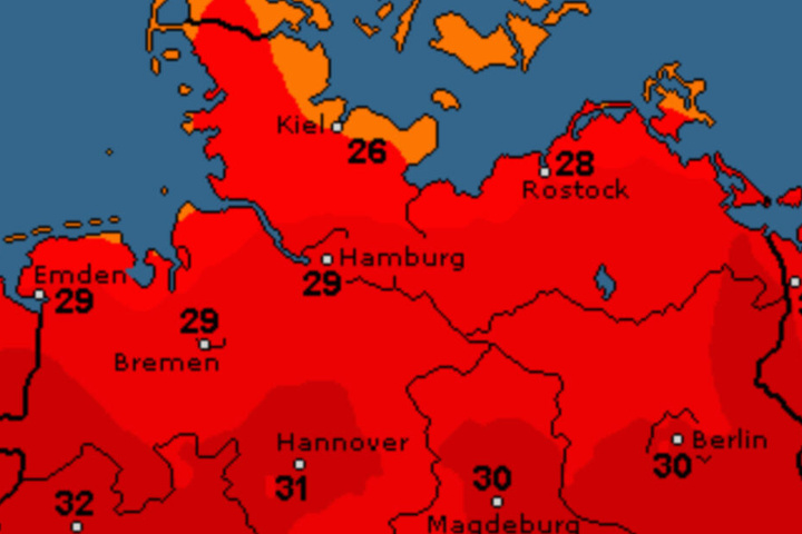 Am Wochenende wird auch im Norden wieder die 30-Grad-Marke geknackt.
