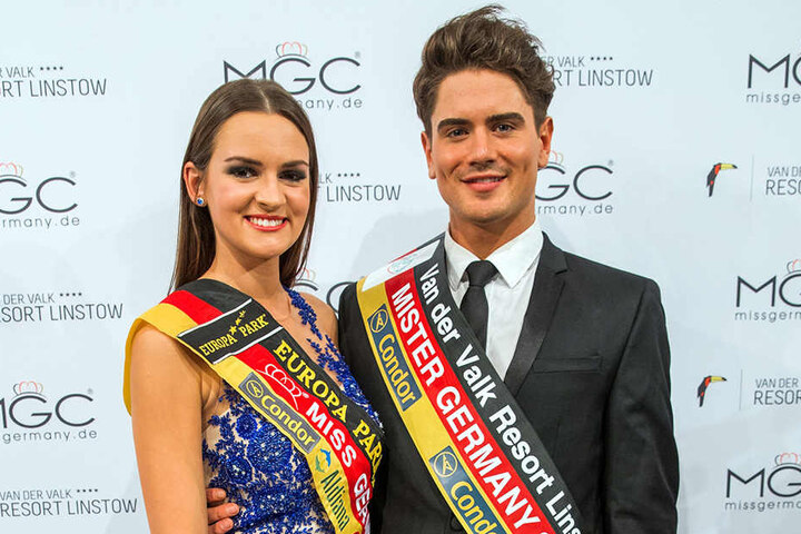 Dominik Bruntner nach seiner Wahl mit der amtierenden Miss Germany Lena Bröder.