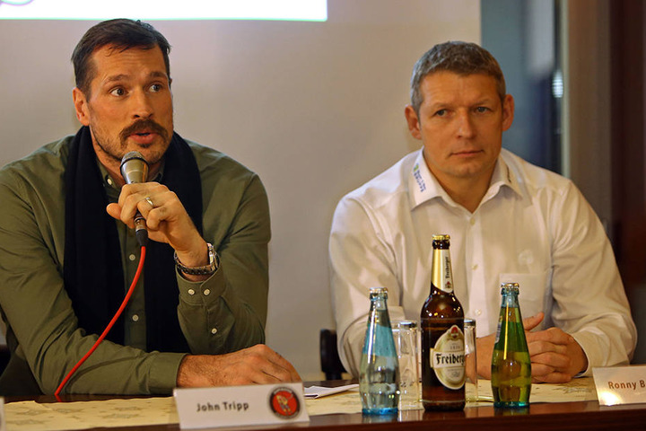 John Tripp (l.) und Ronny Bauer bei der Pressekonferenz.