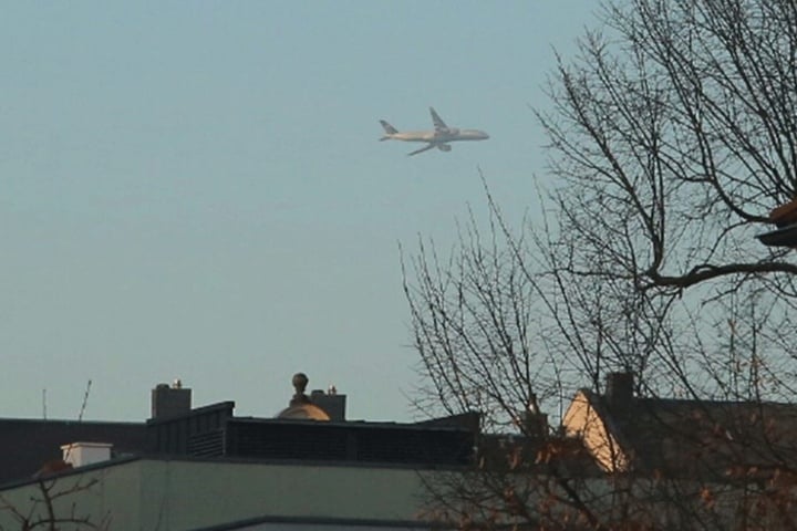 Der Flieger über Dresden.