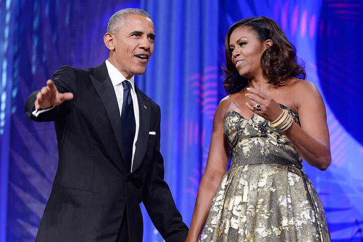 Barak Obama (links) mit seiner Gattin Michelle.