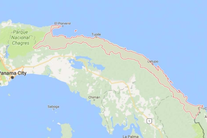 Die rot markierten Inseln vor der Küste Panamas sind vom Untergang bedroht.