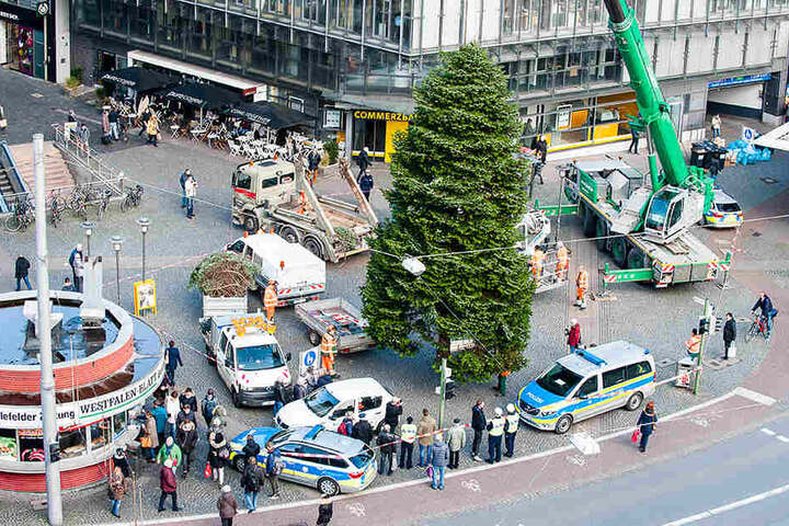 Ein ganz schöner Riese steht da auf dem Jahnplatz.