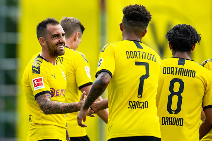 Torschützen unter sich. Paco Alcacer und Jadon Sancho erzielten gemeinsam fünf der sechs Treffer im Zürich-Test.