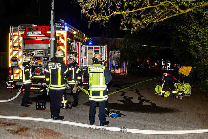 Zur Unterstützung rückte auch die Feuerwehr Minden aus.