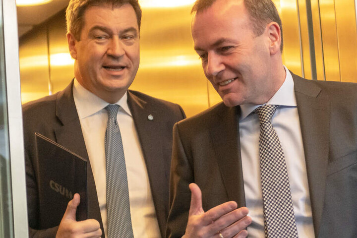 CSU-Chef Markus Söder und der gemeinsame EVP-Spitzenkandidat Manfred Weber sind einer Meinung.