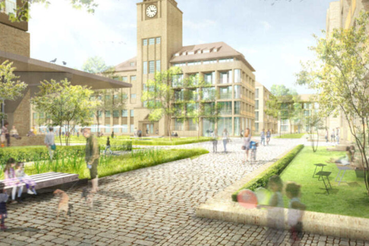 Denkmalgeschützte Gebäude, wie das Turmhaus, sollen erhalten bleiben.
