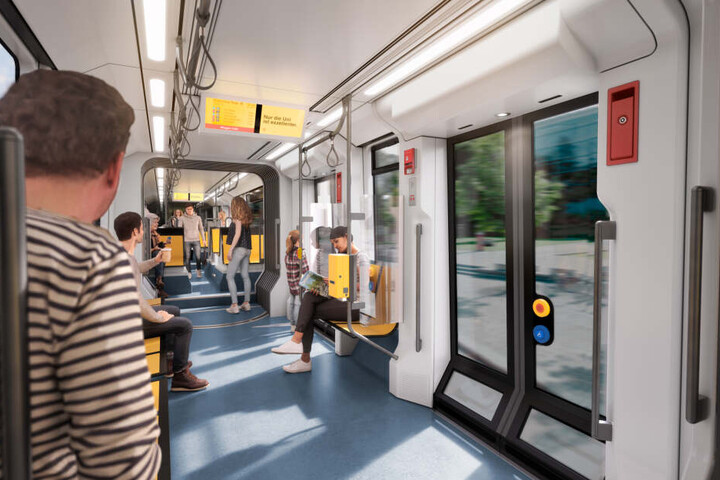 In der neuen Bahn gibt's nicht nur mehr sondern auch breitere Türen für bequemes Ein- und Aussteigen.