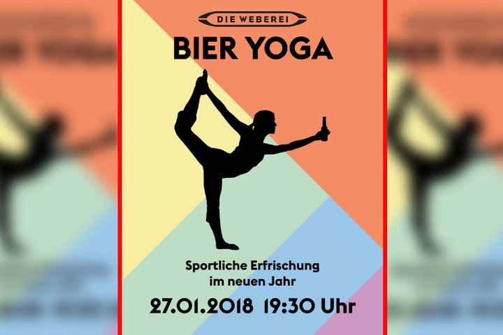 Der perfekte Ausklang der Woche: Sport und Bier trinken beim Bier Yoga.