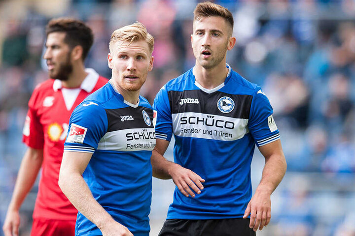 Der 23-Jährige Andraz Sporar (r.) könnte auch Andreas Voglsammer (25) auf die Bank verbannen.