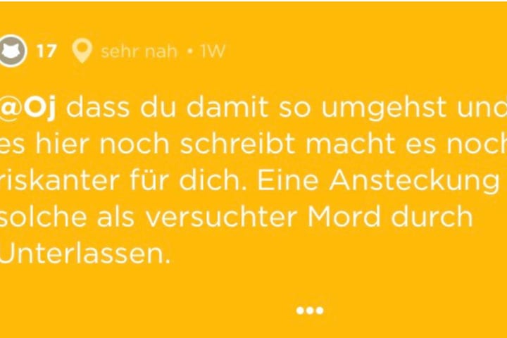 Er will sie bei der Polizei anzeigen.