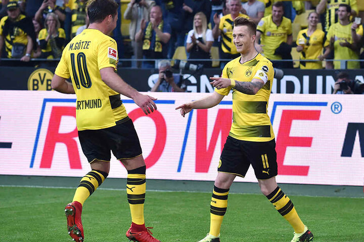 Dortmund kommt heute mit den Stars: Ob Mario Götze (l.) und Marco Reus auch auflaufen, ist allerdings nicht sicher.