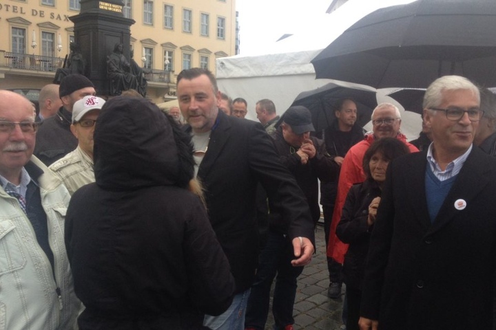 Lutz Bachmann auf dem Neumarkt.