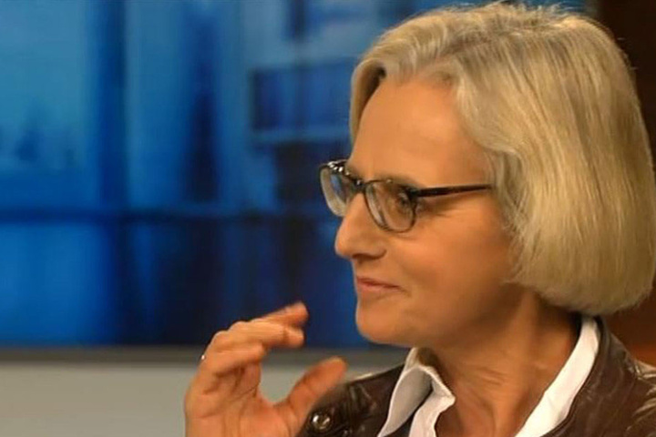 Die Leiterin des Spiegel-Hauptstadtbüros, Christiane Hoffmann, bei der Diskussion.