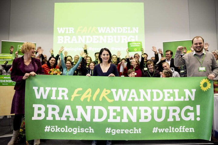 Annalena Baerbock (m.) war beim Grüne-Landesparteitag zu Gast.