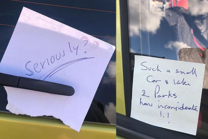 Passanten ließen ihre Wut auf Zetteln aus.
