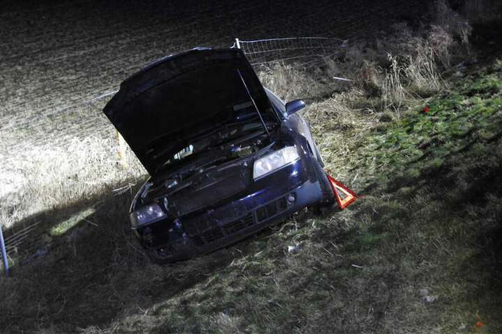 Unten angekommen, riss der Wagen einen Teil des Wildzauns um.