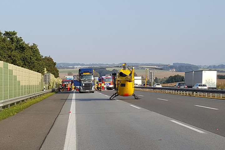 Auch ein Rettungshubschrauber war im Einsatz.