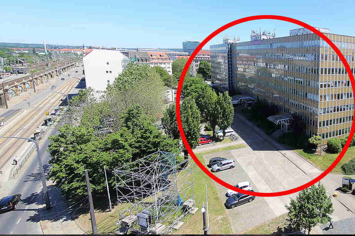 Für das neue Viertel muss dieser alte Bürokomplex abgerissen werden.