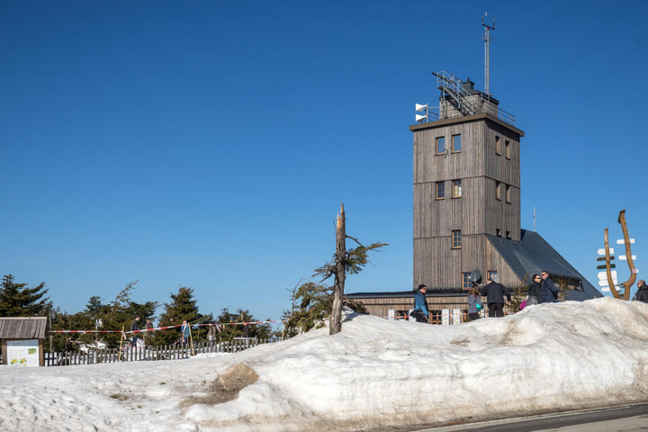 Die Wetterstation auf dem Fichtelberg.