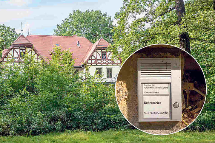 Bis 2010 nutzte die TU Dresden das Gebäude, das Klingelschild hängt noch
heute.