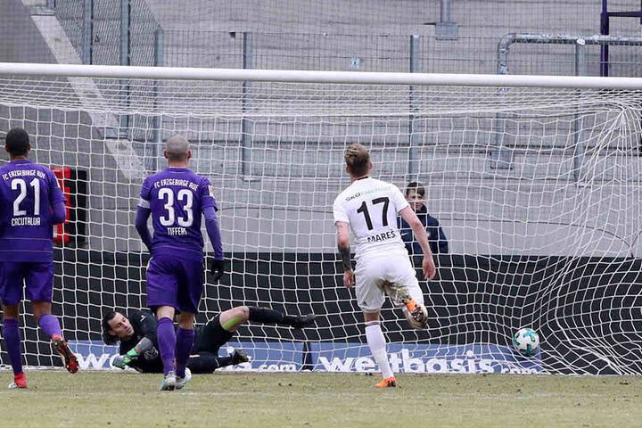 Petr Mares versenkt einen Elfmeter zum 4:2 für Mlada Boleslav.