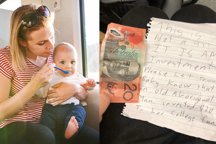 Zu dem Brief (rechts) bekamen Mutter und Tochter (Symbolbild) auch noch 20 australische Dollar.