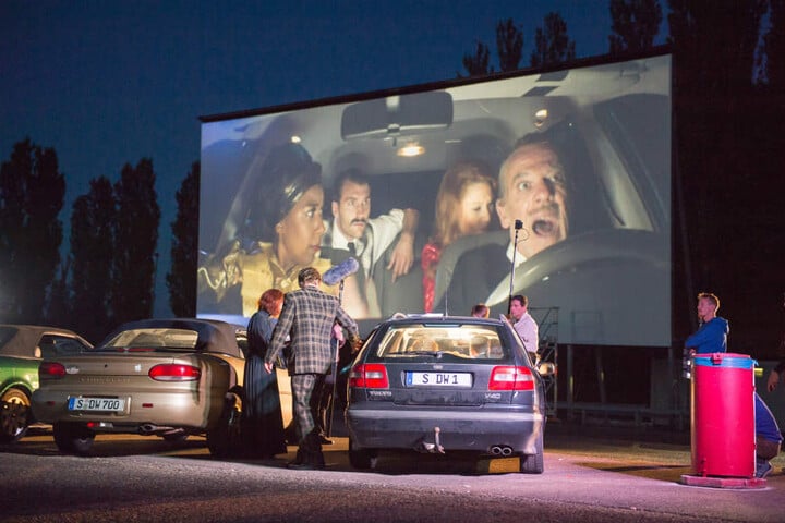 Das Autokino in Kornwestheim (Baden-Württemberg).
