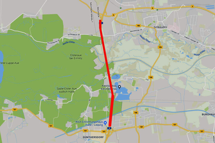 Betroffen ist der Abschnitt zwischen den Anschlussstellen Großkugel und Leipzig-West.