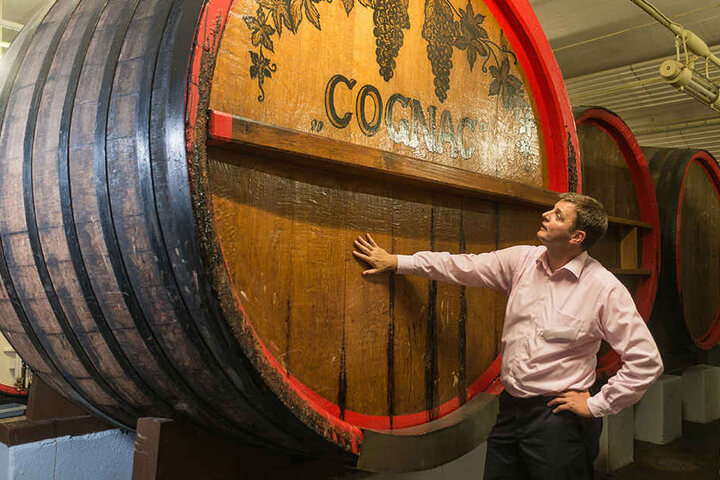 In diesem Fass reift der Jubiläums-Brandy „Cask Grande“.