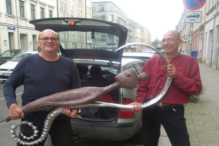 Der Finder: Gerald Warnecke mit Thomas Reichstein.