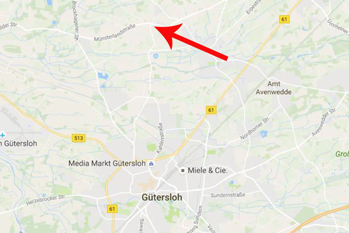 An der markierten Kreuzung kam es zu dem Unfall.
