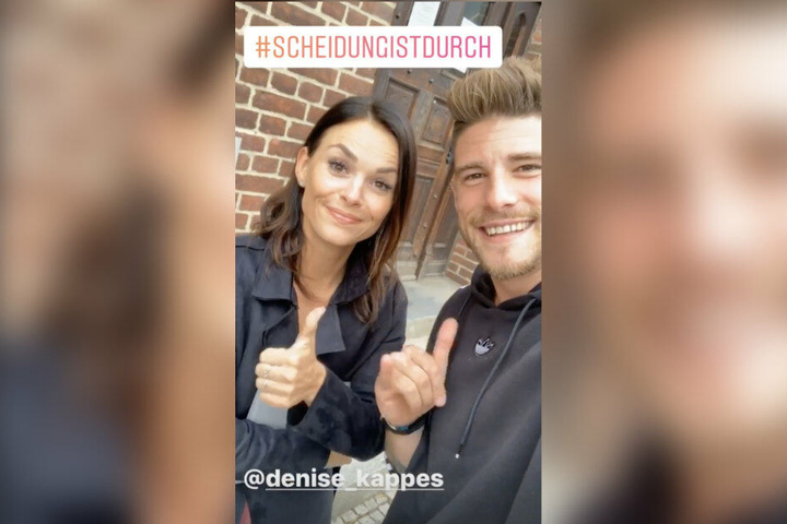 Daumen hoch: Denisé und Pascal Kappés freuen sich nach dem erfolgreichen Scheidungstermin. (Bildmontage)