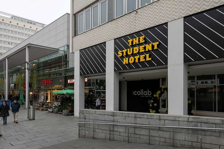 Das "Student Hotel" an der Prager Straße steht nicht nur Studenten, Hotelgästen und Geschäftsleuten zur Verfügung, sondern allen Einwohnern der Stadt.