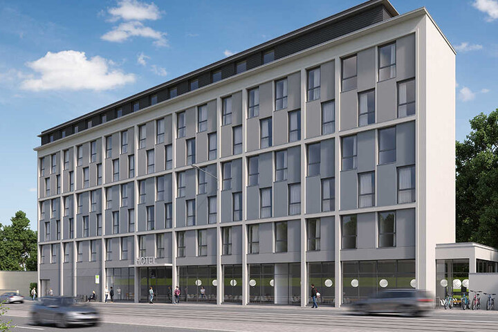 Wird der Baustopp aufgehoben, könnte dieses Hotel gebaut werden.