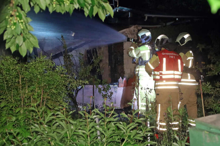 Die Berufsfeuerwehr Löbtau und Übigau löschte die Brände.