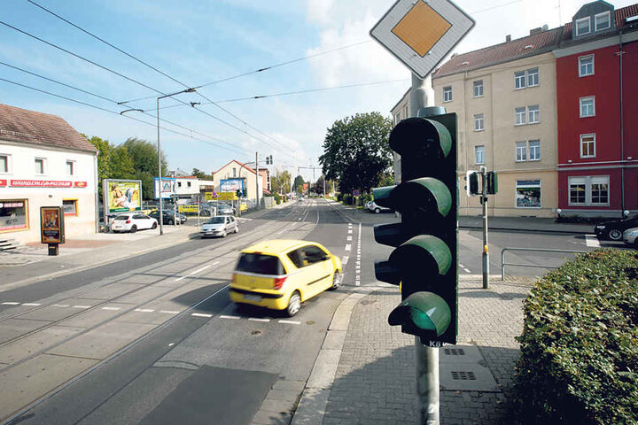 An der Kreuzung Reicker/Tornaer Straße fehlt seit diesem Jahr ein
Grünpfeil.