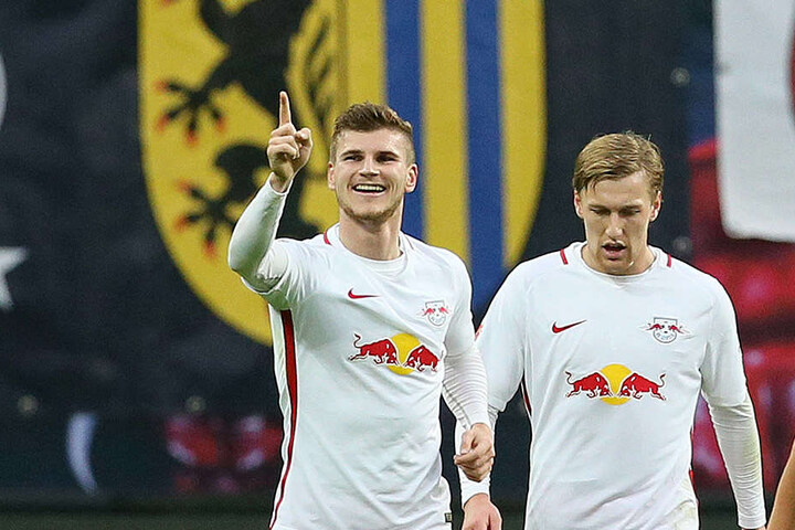Nach nur drei Spielminuten: Werner zum 1:0 für die Leipziger.