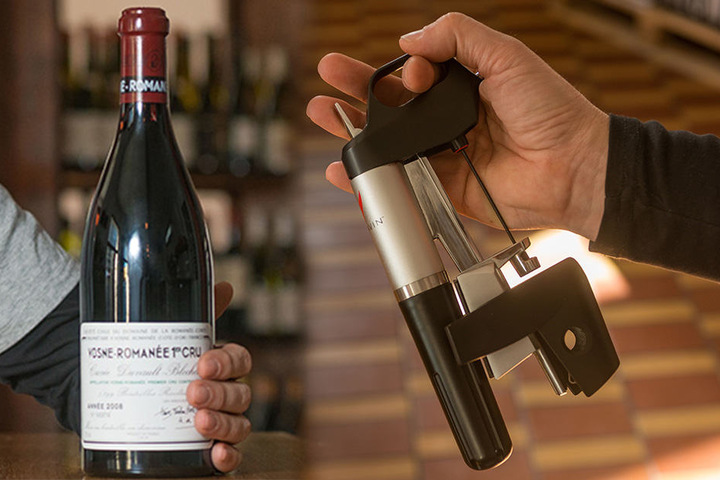 Dank Coravin-Werkzeug kann der Wein gläserweise aus der Flasche gezapft werden.